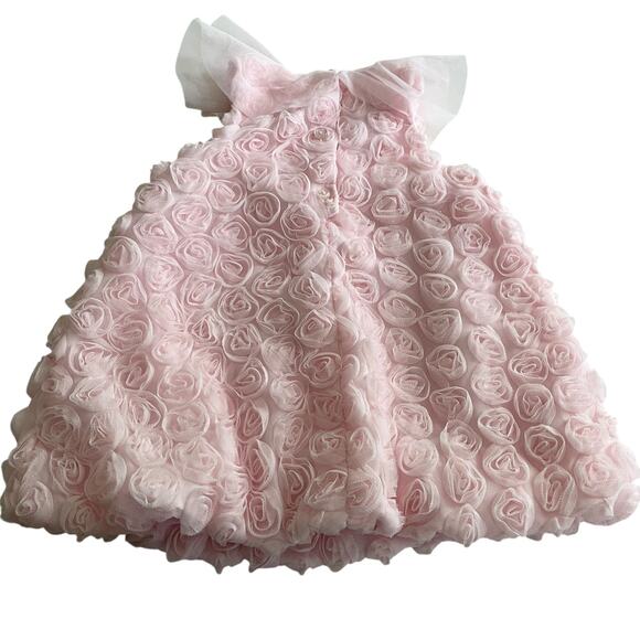 Pippa & Julie Girls Pink Tulle Rosette Dress - 12 Months - Picture 6 of 7